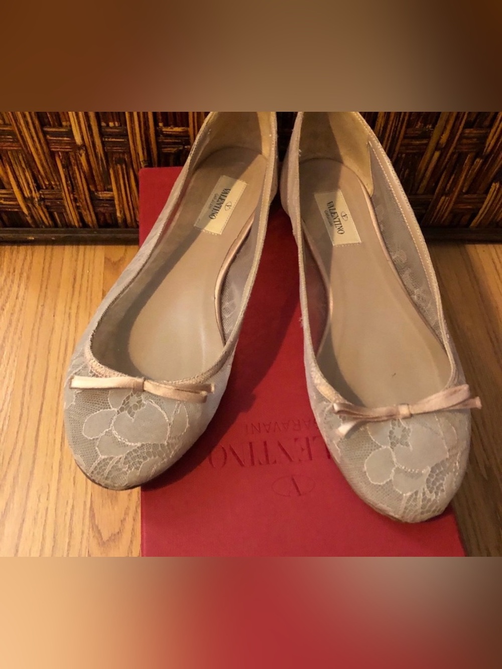Valentino Garavani Lace Ballet Flats in Blush